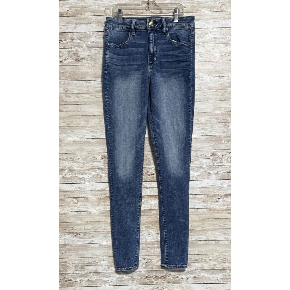 American Eagle Super Stretch Hi Rise Jegging Jeans Dark Wash Sz 8 Long Normcore